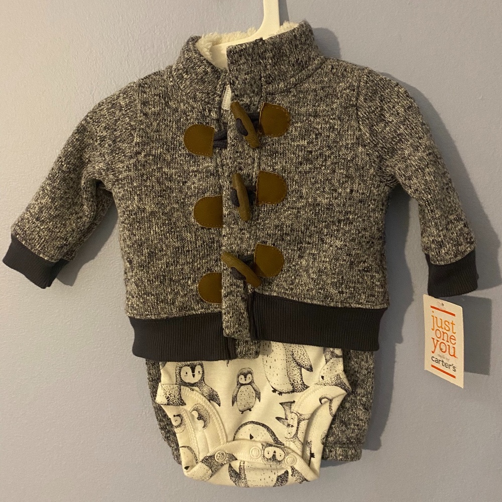 Carters 3 piece Penguin Lounge Set Boys NWT